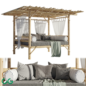 Landscape furniture with pergola and roof garden 04